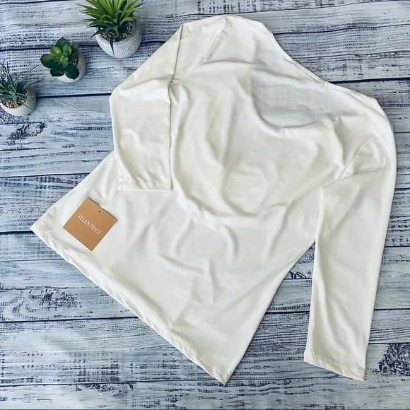 Ellen Tracy 3/4 Sleeve Drape Neck Top Blouse - Picture 4 of 4